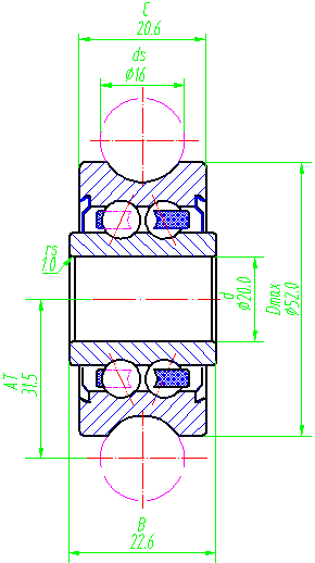 LFR5204-16ZZ, LFR5204-16-2RS track roller