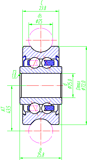 LFR5206-25ZZ, LFR5206-25-2RS track roller